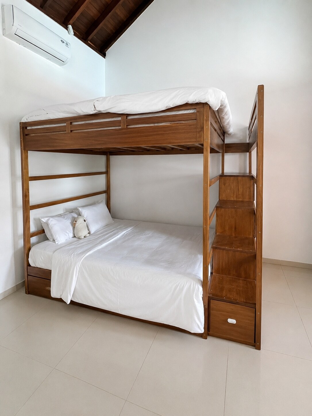 Bunk bed with staircase in the private office room — Sultan Luxury Villa